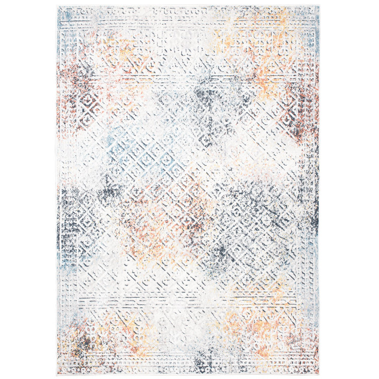 Borough Wharf Chalco Flatweave Grey/Blue/Yellow Rug Wayfair.co.uk